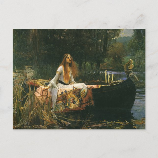 Lady of Shalott On Boat by John William Waterhouse Postcard (Front)
