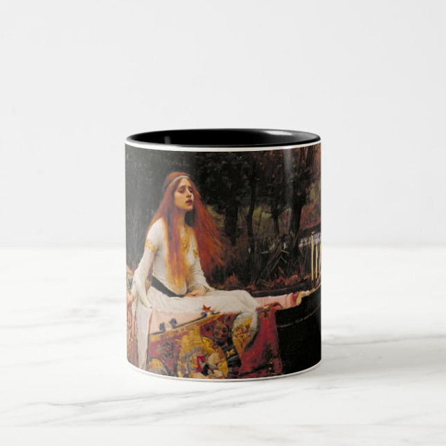 Lady of Shalott Waterhouse Art Two-Tone Coffee Mug (Center)