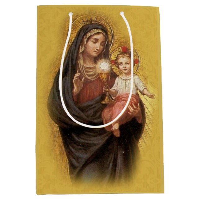 Lady of the Blessed Sacrament Mary Jesus Communion Medium Gift Bag (Front)