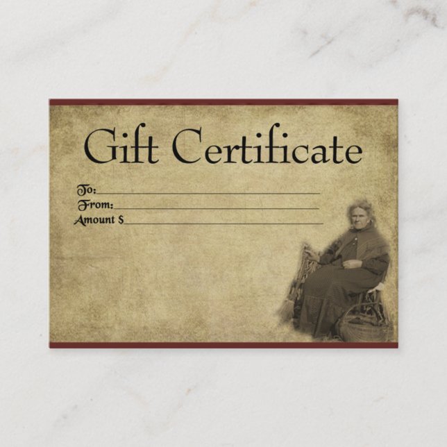Lady Of The Corn- Prim Gift Certificate Cards (Front)