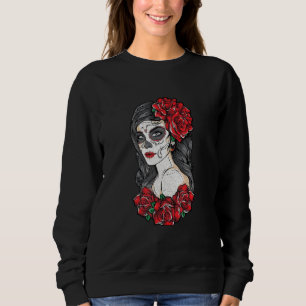 Lady Of The Dead La Calavera Catrina Santa Muerte Sweatshirt