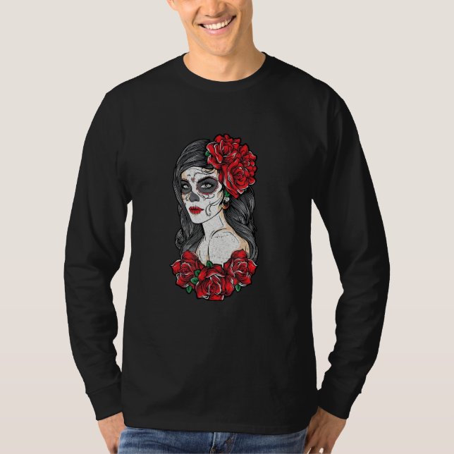 Lady Of The Dead La Calavera Catrina Santa Muerte T-Shirt (Front)