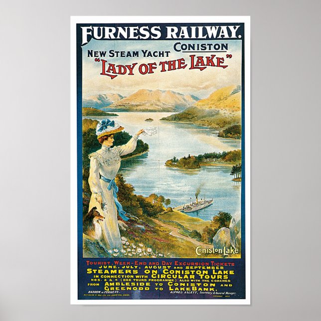 Lady of the Lake ~ Furness Railway Poster (Front)