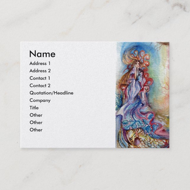 LADY OF THE LAKE  gold purple red blue Business Card (Front)