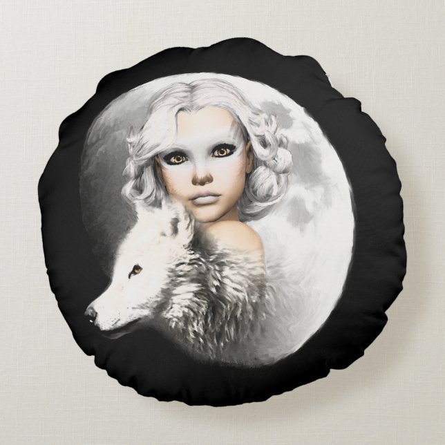 Lady of the Moon Round Cushion (Back)
