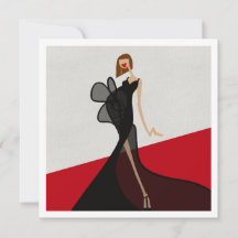 Lady on Red Carpet Fashion Illustration