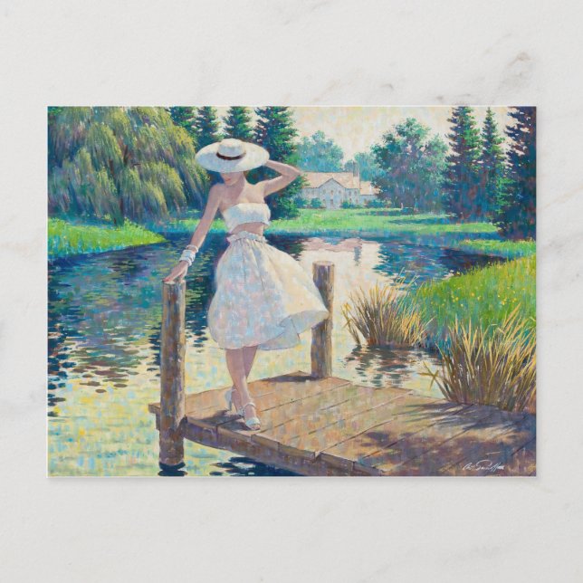 Lady On The Dock Postcard (Front)