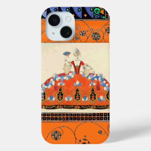 LADY ORANGE BLACK SWIRLS /FASHION COSTUME DESIGNER iPhone 15 CASE