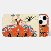 LADY ORANGE DECO FASHION COSTUME DESIGNER MONOGRAM