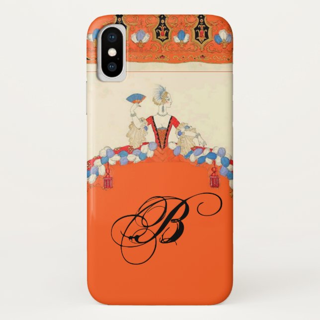 LADY ORANGE FASHION COSTUME DESIGNER MONOGRAM Case-Mate iPhone CASE (Back)