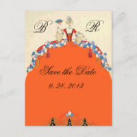 LADY ORANGE / WEDDING PARTY SAVE THE DATE MONOGRAM