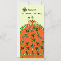 LADY ORANGE WITH SHAMROCKS ST. PATRICKS DAY PARTY