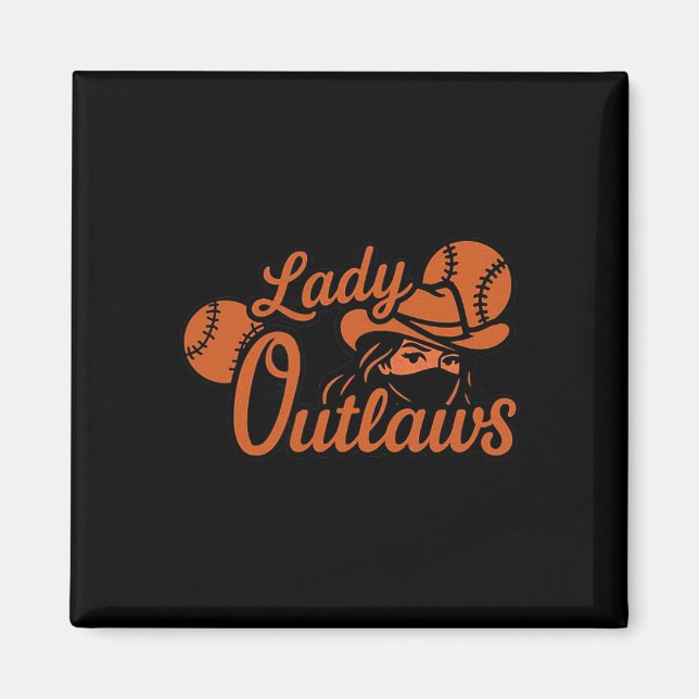 Lady Outlaws Softll  Magnet (Front)