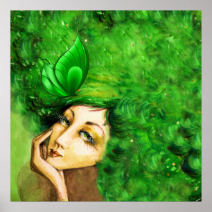 Lady Papilionem Art Poster