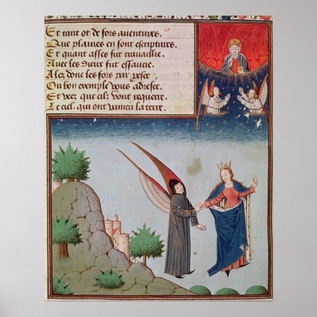 Lady Philosophy leads Boethius in flight Poster (Front)