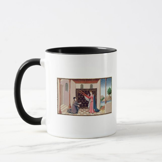 Lady Philosophy offers to Boethius  wings Mug (Left)