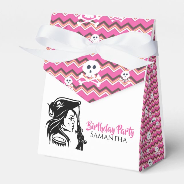 Lady Pirate  Birthday  Favour Box (Front Side)
