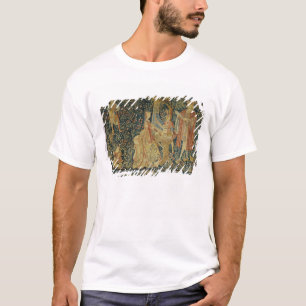Lady playing the portative organ from T-Shirt