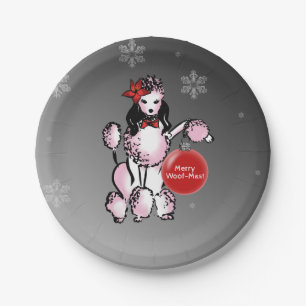 Lady Poodle Paper Plate