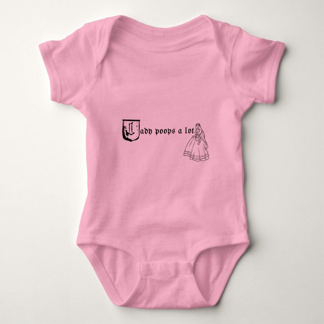 Lady Poops a Lot Baby Bodysuit (Front)
