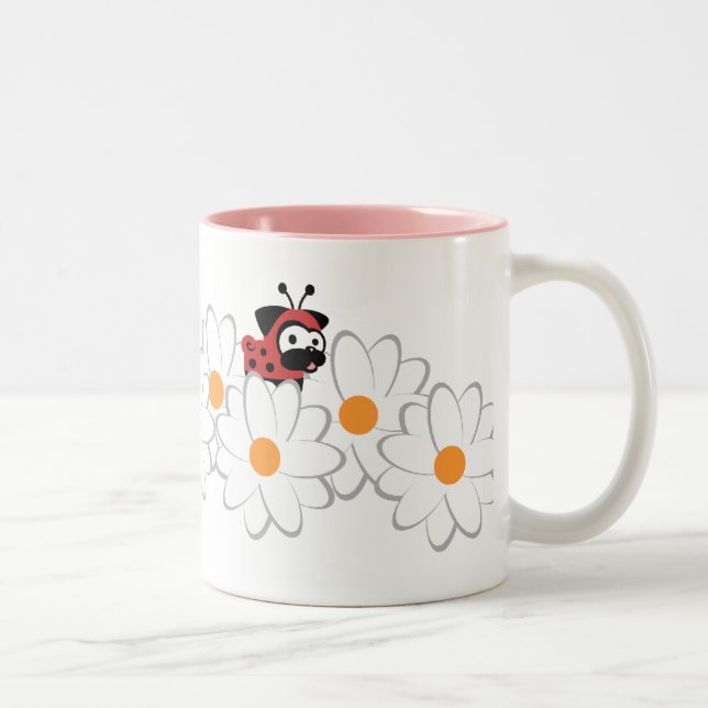 Lady Pug Mug (White&Grey Flowers) (Right)