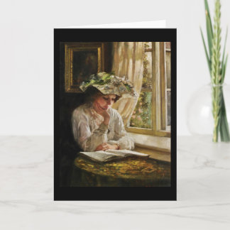Lady Reading by Window Card
