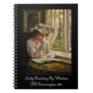 Lady Reading by Window Notebook