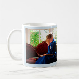 Lady reading, Victorian book quote Coffee Mug