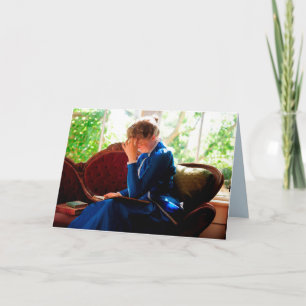 Lady reading, Victorian quote Card