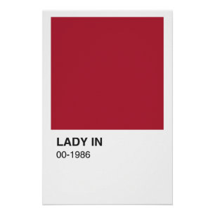 Lady Red Colour Song - White Border Poster