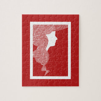 Lady Red Jigsaw Puzzle
