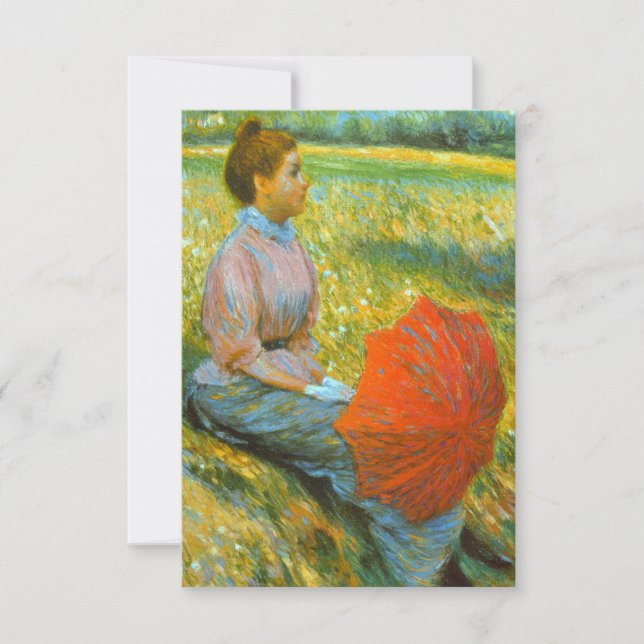 Lady Resting in a Green Meadow Card (Front)