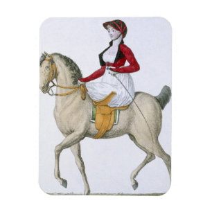 Lady riding sidesaddle, from 'Costumes Parisien', Magnet