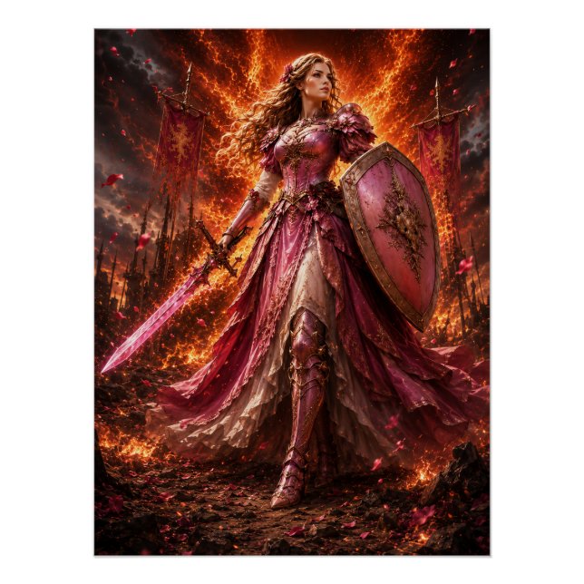 Lady Rosaline Brightshield – Rosefire Guardian Poster (Front)
