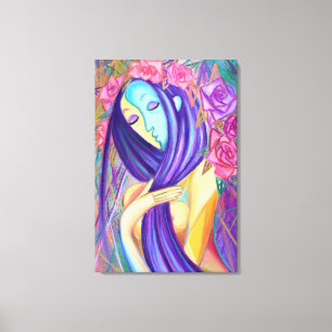 Lady Rose Canvas Print Modern Art Style Painting