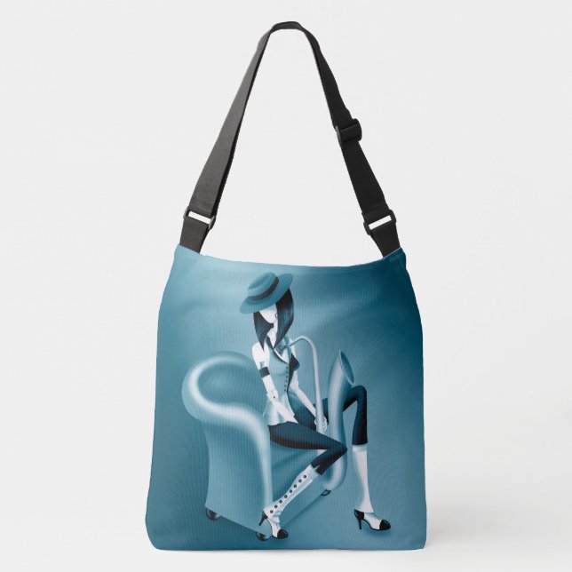 Lady Saxophonist - A Jazz-Inspired Crossbody Bag (Front)