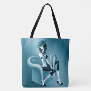 Lady Saxophonist - A Jazz-Inspired Shoulder Tote Bag