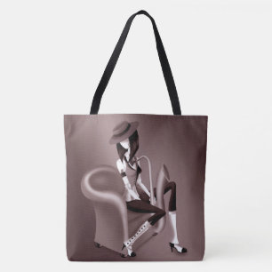 Lady Saxophonist - A Jazz-Inspired Shoulder Tote  Bag