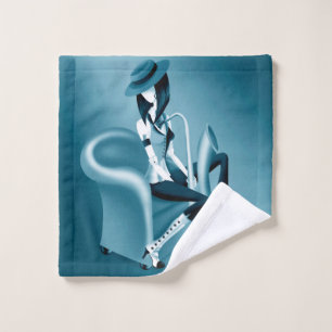 Lady Saxophonist - Jazz-Inspired Face Cloth