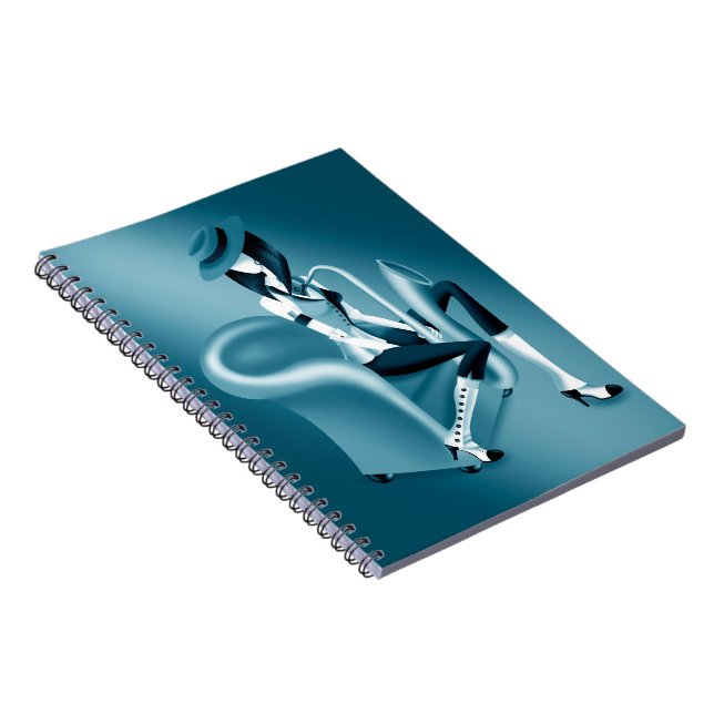 Lady Saxophonist - Jazz-Inspired Notebook (Right Side)
