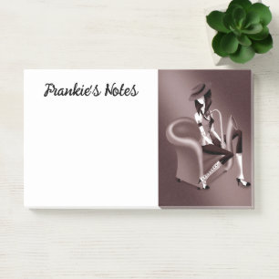 Lady Saxophonist - Jazz-Inspired Post-It Notes