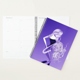 Lady Saxophonist Musician Bluebell Planner