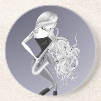 Lady Saxophonist Musician Coaster