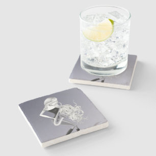 Lady Saxophonist Musician Stone Coaster