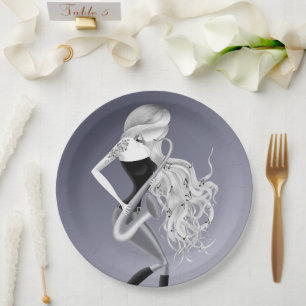 Lady Saxophonist Paper Plate