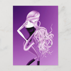 Lady Saxophonist purple Postcard
