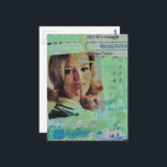 Lady says shh Mixed Media Collage Postcard<br><div class="desc">A mixed media collage made and photographed by Angelandspot in the year 2026 with vintage images from a magazine from 1968 on a colorful  background collage of various papers painted over to unify them before making the collage on top of that layer.</div>