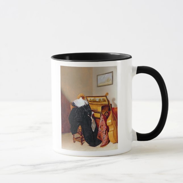 Lady seated by a Virginal Mug (Right)