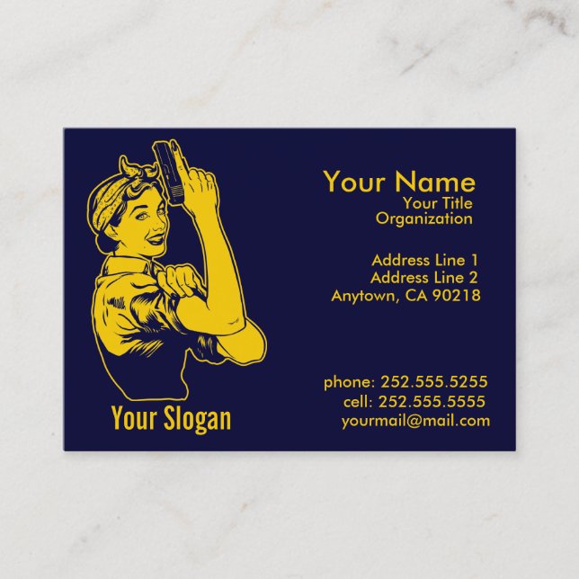 Lady Shooter  Business Cards (Front)