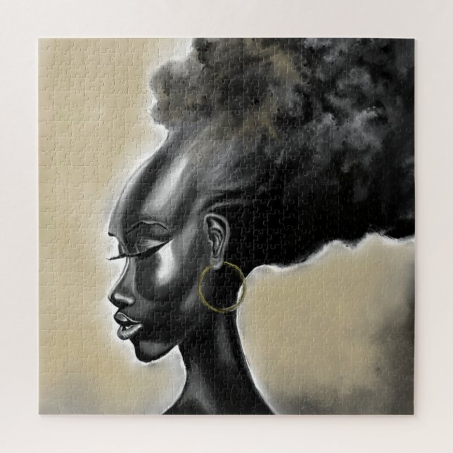 Lady Shy Puzzle Pretty African Woman (Vertical)